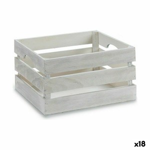 Boîte Décorative Blanc Bois 31 x 16 x 21 cm (18 Unités)