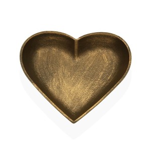 Decorative Figure Versa Golden Heart 25 x 25 x 3,5 cm