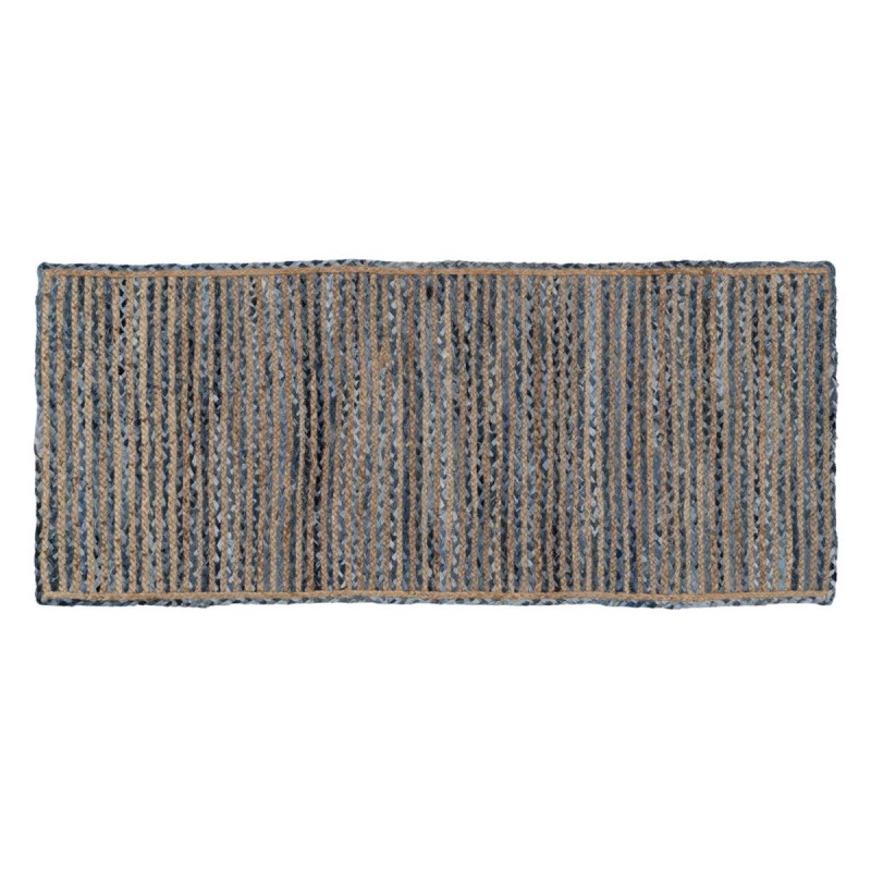 Tapis Naturel Bleu Coton Jute 170 x 70 cm