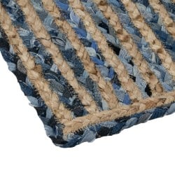 Tapis Naturel Bleu Coton Jute 170 x 70 cm