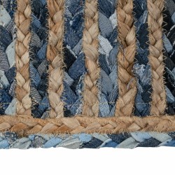 Tapis Naturel Bleu Coton Jute 170 x 70 cm