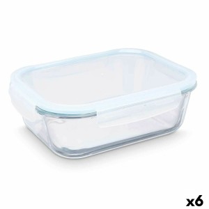 Boîte à lunch Vivalto C2-2260K Transparent Silicone Verre Borosilicaté 2,2 L 27 x 9 x 22 cm (6 Unités)