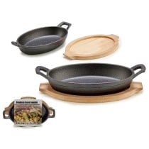 Casserole Dish for Serving Tapas Kinvara 1277SJ5103 Brown Grey 22,5 x 4,5 x 12,5 cm (12 Units)