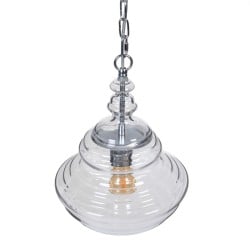 Ceiling Light 28 x 28 x 36 cm Crystal Metal Silver