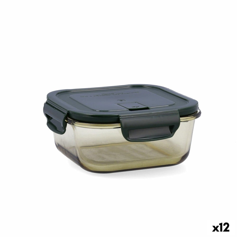 Boîte à lunch hermétique Bidasoa Infinity Carré 800 ml Jaune verre (12 Unités)