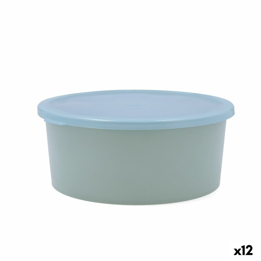 Panier-repas rond avec couvercle Quid Inspira 1,34 L Vert Plastique (12 Unités)