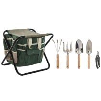 Werkzeugsatz für den Garten Home ESPRIT 7 Stücke Schwarz grün Silberfarben 40 x 28 x 35 cm