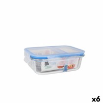 Hermetic Lunch Box Quttin 2 Compartments Rectangular 580 ml (6 Units)