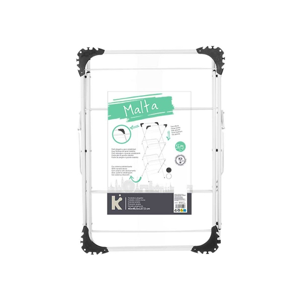 Faltbarer Wäscheständer Kipit WR4062A-1NB-489 Weiß Schwarz Polypropylen Eisen 47 x 41 x 136 cm Vertikal (5 Stück)