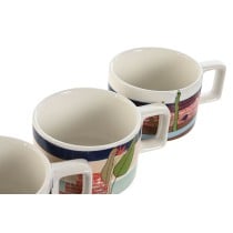 Ensemble de tasses à café Home ESPRIT Bleu Vert Rose Lila Métal Bambou Dolomite 260 ml