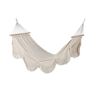 Hanging Hammock Home ESPRIT White Fringe 200 x 100 x 5 cm