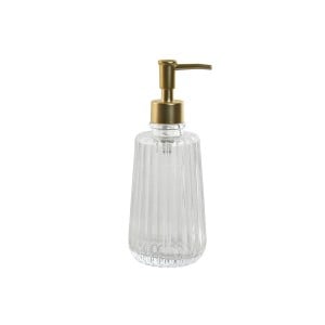 Soap Dispenser Home ESPRIT Transparent Golden Aluminium Crystal ABS 8 x 8 x 20,5 cm