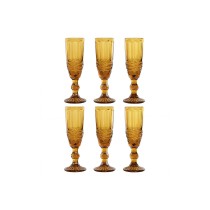 Set de Verres Home ESPRIT Ambre Verre 150 ml (6 Unités)