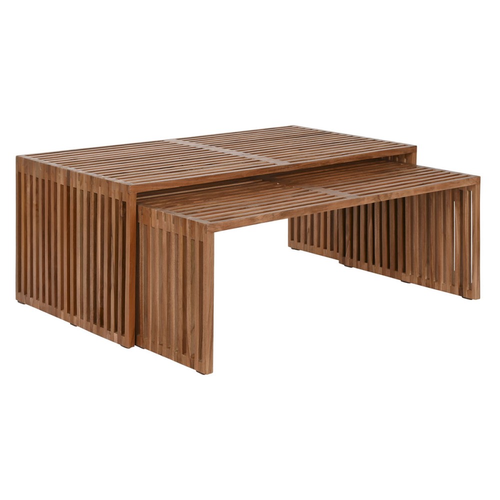 Jeu de 2 tables Home ESPRIT Naturel bois de teck 116 x 60 x 46 cm