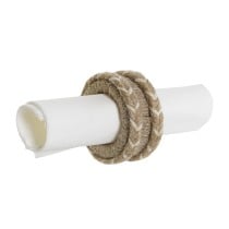 Rond de serviette DKD Home Decor Naturel Jute Bois de manguier 6 x 3 x 6 cm 4 Pièces