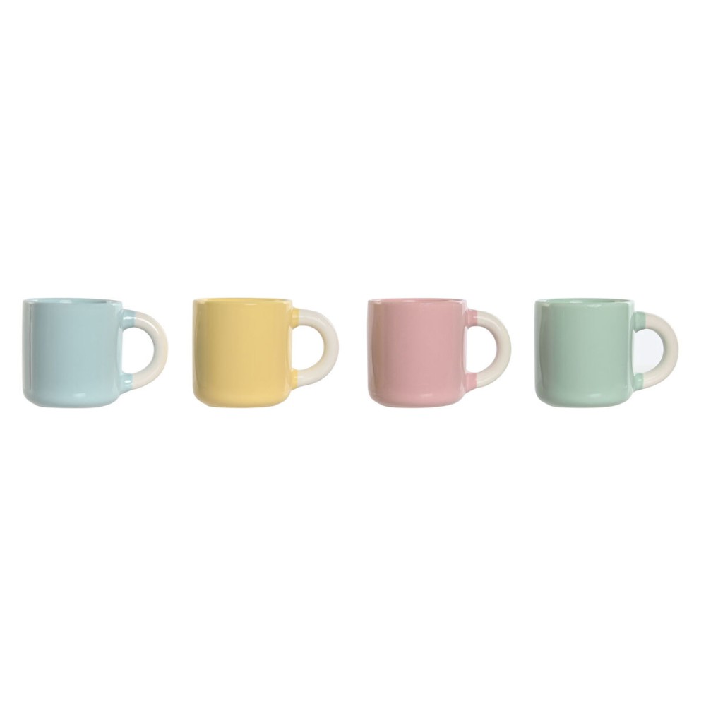 Piece Coffee Cup Set Home ESPRIT Yellow Blue Green Pink Porcelain 110 ml 4 Pieces