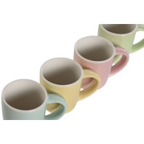 Ensemble de tasses à café Home ESPRIT Jaune Bleu Vert Rose Porcelaine 90 ml 4 Pièces