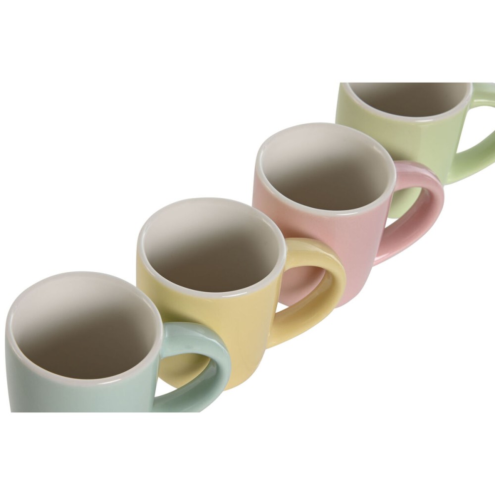 Piece Coffee Cup Set Home ESPRIT Yellow Blue Green Pink Porcelain 90 ml 4 Pieces