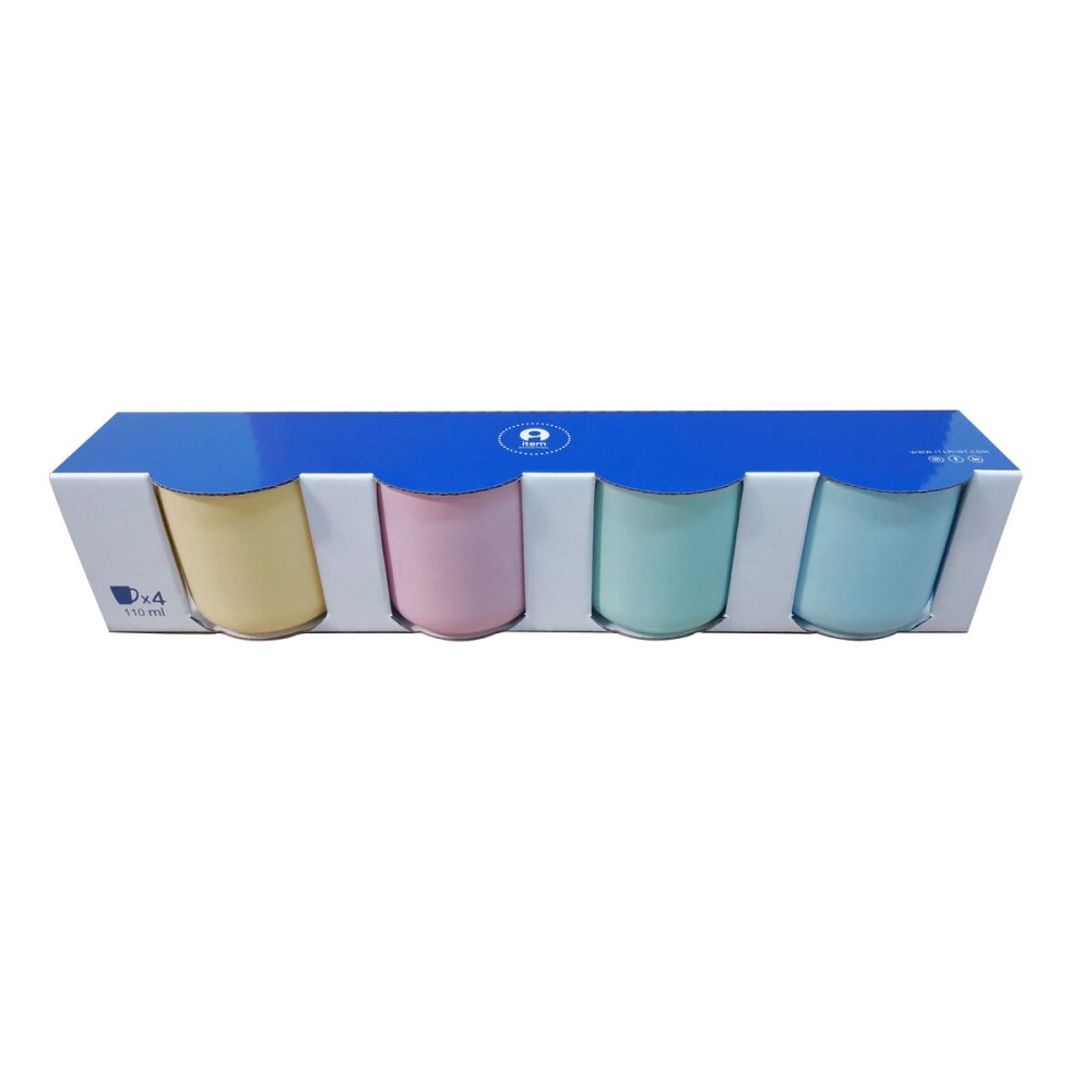 Piece Coffee Cup Set Home ESPRIT Yellow Blue Green Pink Porcelain 110 ml 4 Pieces