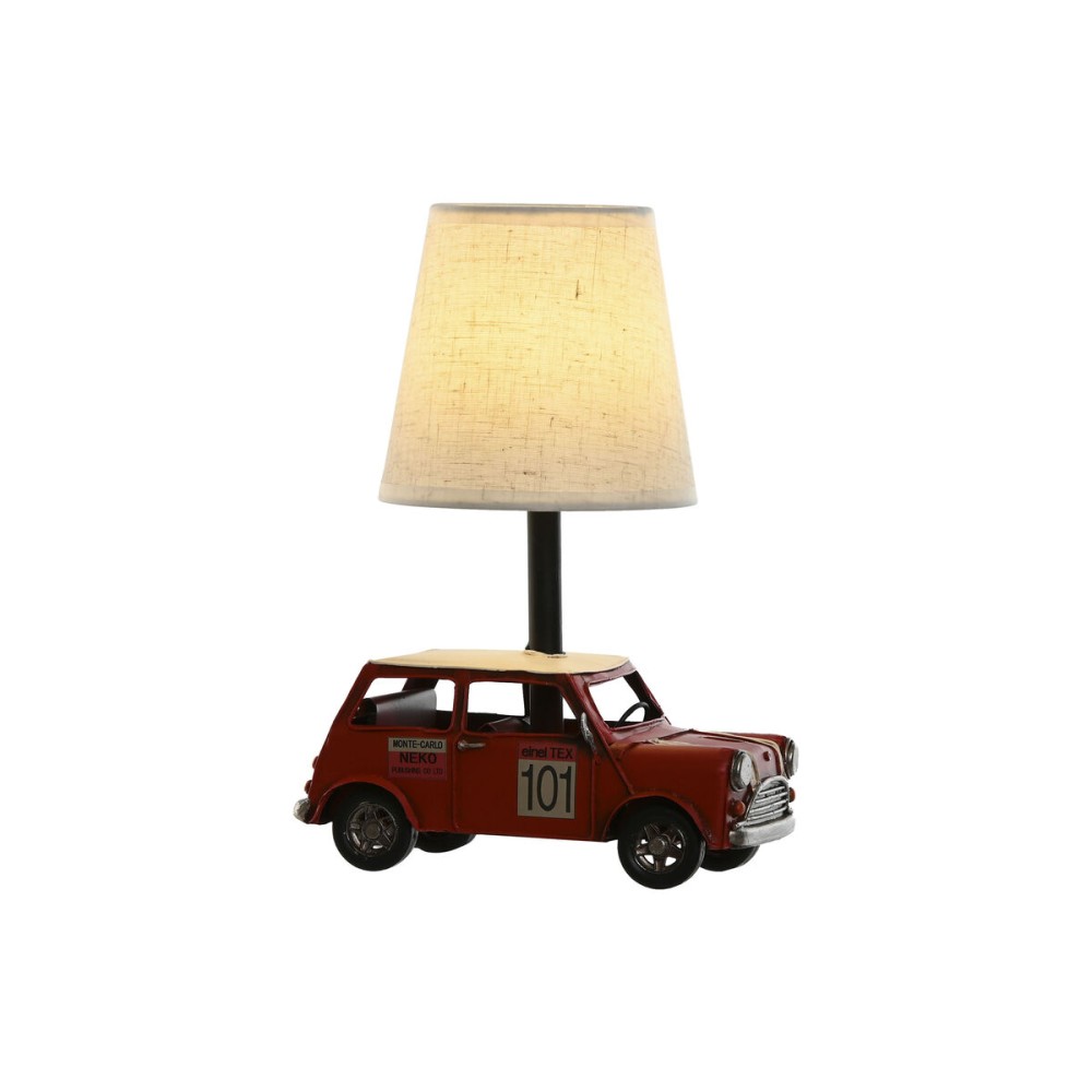 Desk lamp Home ESPRIT White Red Linen Metal 20 x 14 x 27 cm