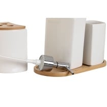 Bath Set Home ESPRIT White Natural Bamboo Dolomite 19,5 x 10 x 19 cm