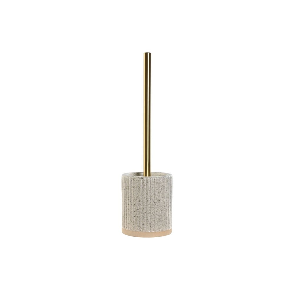 Toilet Brush Home ESPRIT Beige Golden Stoneware 10,5 x 10,5 x 37,5 cm