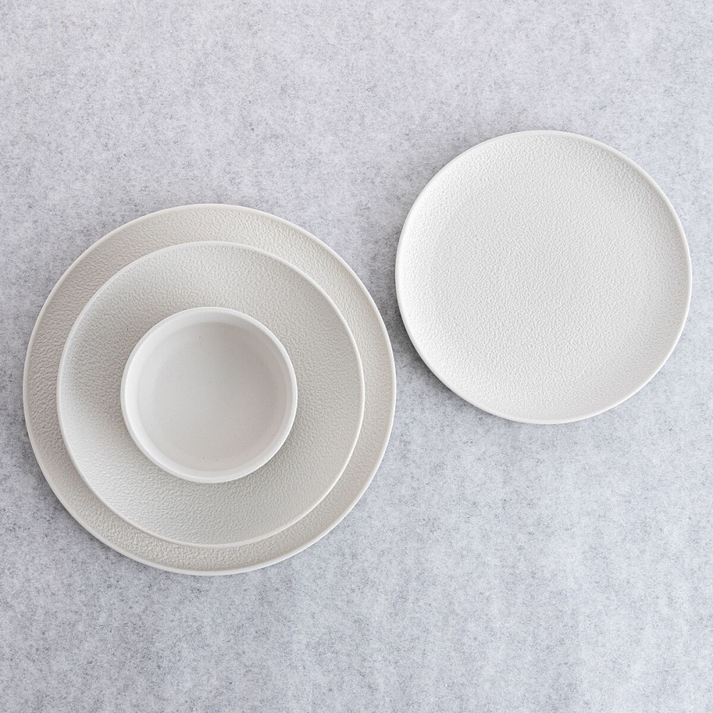 Flat Plate Bidasoa Fosil White Ceramic 26,5 x 26,4 x 2,3 cm (6 Units)