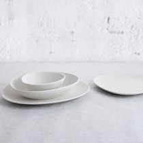 Assiette plate Bidasoa Fosil Blanc Céramique Oblongue 28 x 24,8 x 2,5 cm (6 Unités)