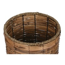 Set de pots de fleurs Home ESPRIT Marron Métal Rotin Tropical 31 x 31 x 27 cm