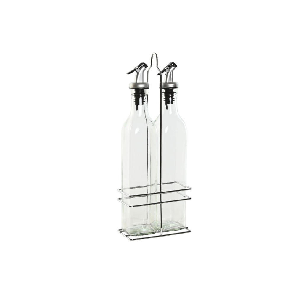 Ensemble salière et poivrier Home ESPRIT Transparent Métal Verre 500 ml 13 x 6,8 x 32 cm