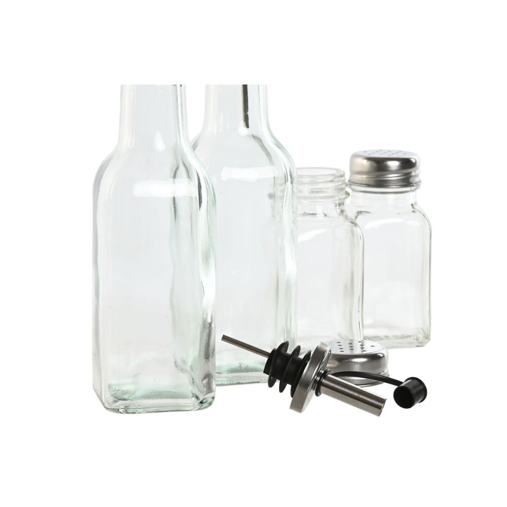 Set de pansement Home ESPRIT Transparent Métal Verre 300 ml 22,5 x 6 x 23 cm