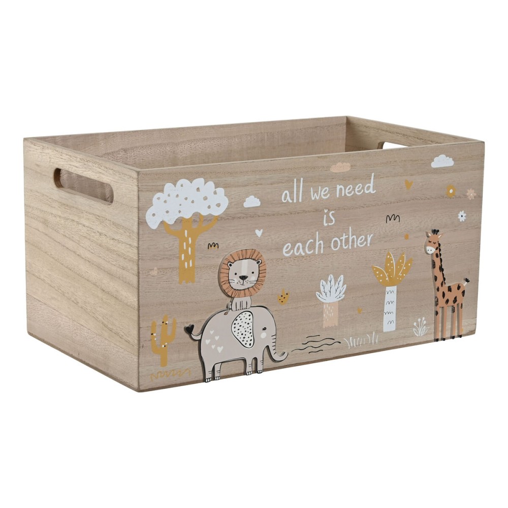 Boîte Décorative Home ESPRIT Multicouleur Naturel Bois MDF 36 x 21 x 18 cm