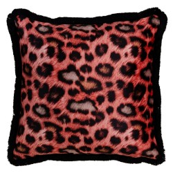 Coussin Orange Léopard 45 x 45 cm