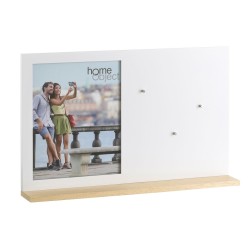 Cadre photo Blanc Verre Bois 46,5 x 7 x 29,5 cm