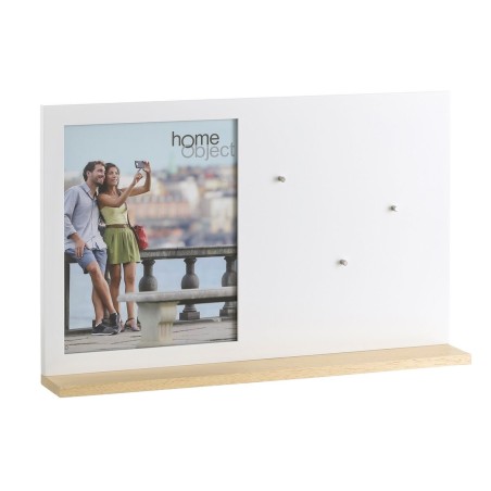 Cadre photo Blanc Verre Bois 46,5 x 7 x 29,5 cm