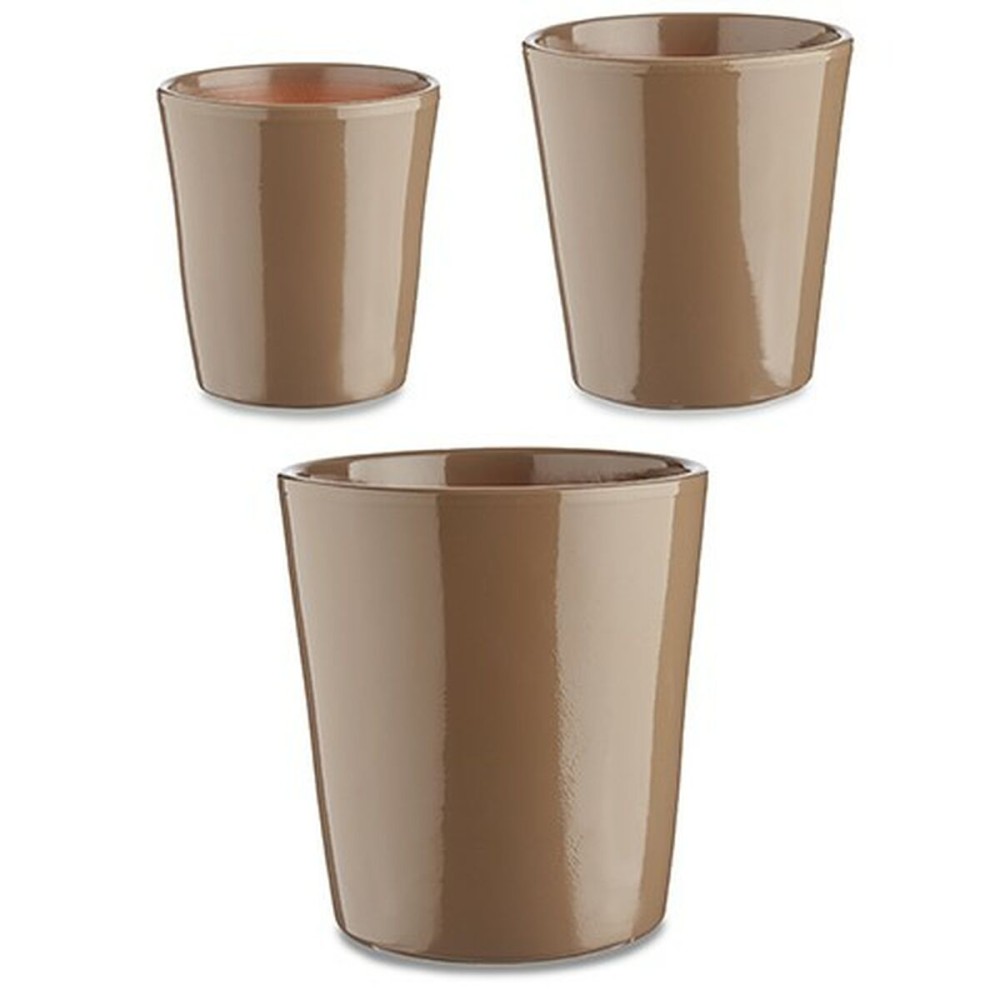 Set of pots Ibergarden Cónica Ø 14 cm Ø 22 cm Ø 17 cm Plastic 30 x 40 cm 3 Pieces (3 Pieces)