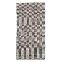 Tapis 80 x 150 cm Tissu Synthétique Noir Crème