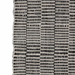 Tapis 80 x 150 cm Tissu Synthétique Noir Crème