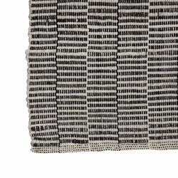 Tapis 80 x 150 cm Tissu Synthétique Noir Crème