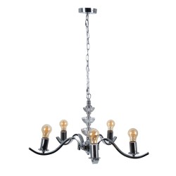 Deckenlampe 63,5 x 60,5 x 91 cm Kristall Metall Silber