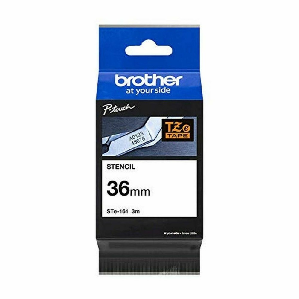 Ruban Laminé pour Etiqueteuses Brother STE-161 Noir Noir/Blanc 36 mm x 3 m