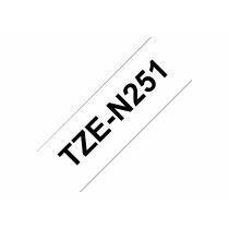 Ruban Laminé pour Etiqueteuses Brother TZe-N251 8 m Blanc Noir Noir/Blanc