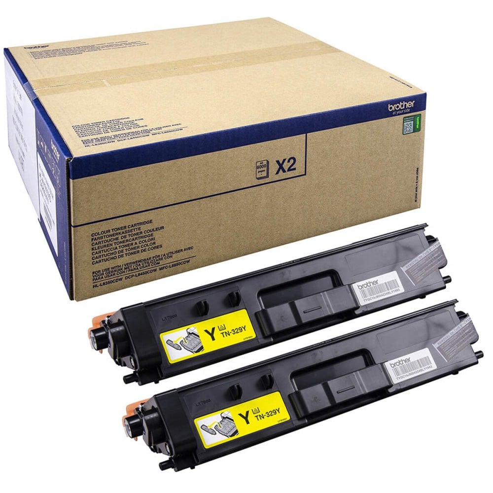 Original Toner Brother TN-329YTWIN Yellow Black