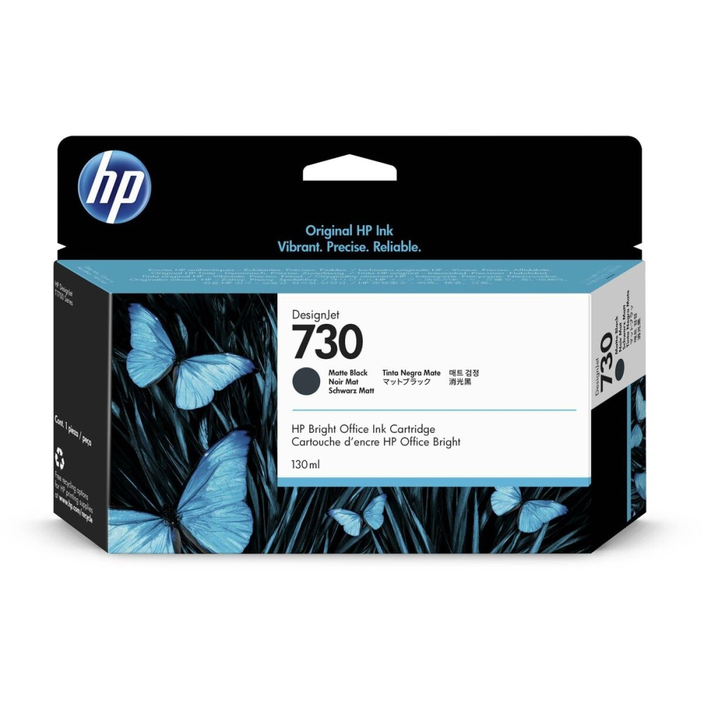 Original Ink Cartridge HP 730 Black Matte back