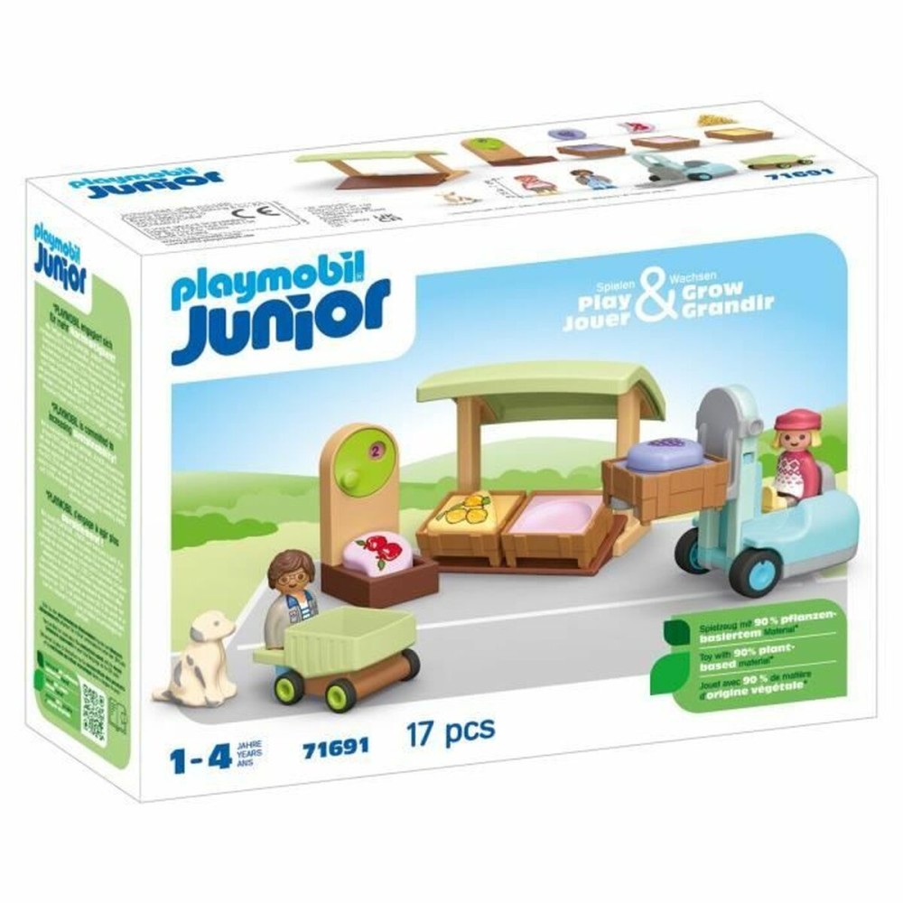 Playset Playmobil Junior 71691 - Organic fruit and vegetable stall 17 Pieces