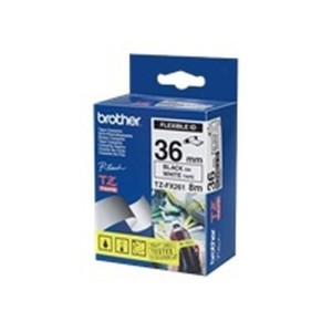 Ruban Laminé pour Etiqueteuses Brother TZEFX261 Blanc Noir/Blanc