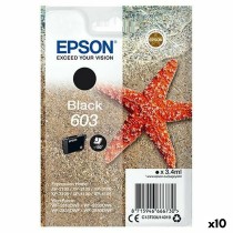 Original Tintenpatrone Epson P-2100, 3100, 4100 / WF-2830DWF, 2850DW - Nº 603 Schwarz (10 Stück)