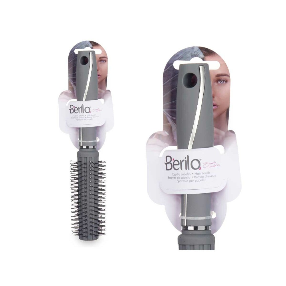 Brosse Ronde Berilo 352 Gris Silicone Plastique (12 Unités)