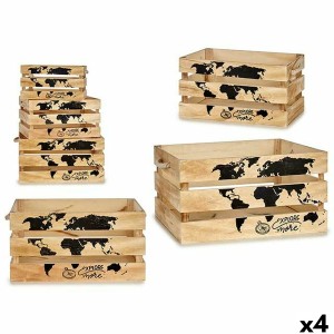 Set dekorativer Karten GiftDecor YY182102C8 Schwarz natürlich Holz 35 x 25 x 18 cm 30 x 20 x 16 cm 40 x 20 x 30 cm (4 Stück)