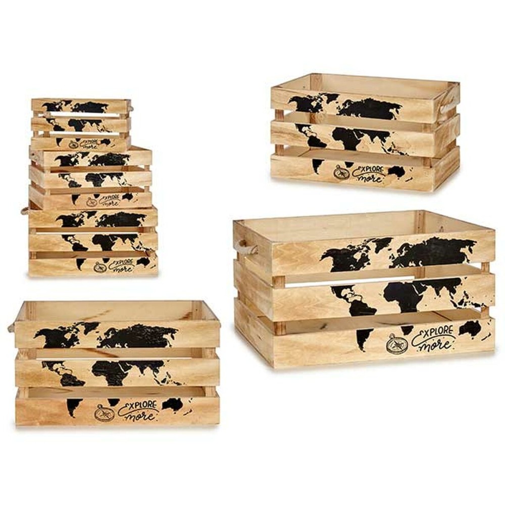 Set dekorativer Karten GiftDecor YY182102C8 Schwarz natürlich Holz 35 x 25 x 18 cm 30 x 20 x 16 cm 40 x 20 x 30 cm (4 Stück)